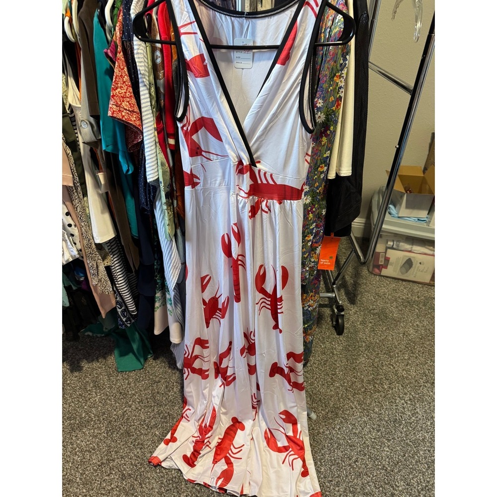 065 Lobster maxi dress